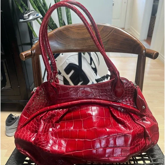 Furla | Bags | Furla Red Leather Crocodile Purse | Poshmark